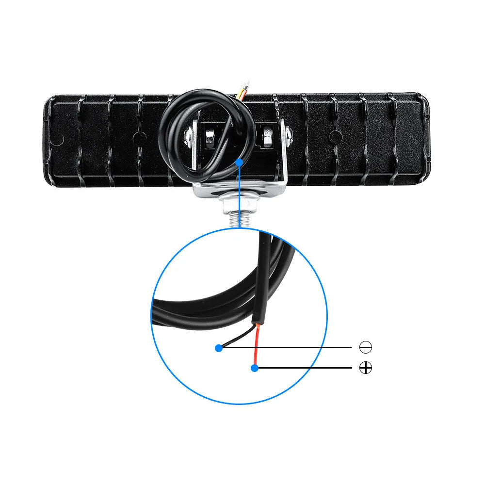 Four white LED work lights with aluminium housing for automotive and off-road vehicle installation