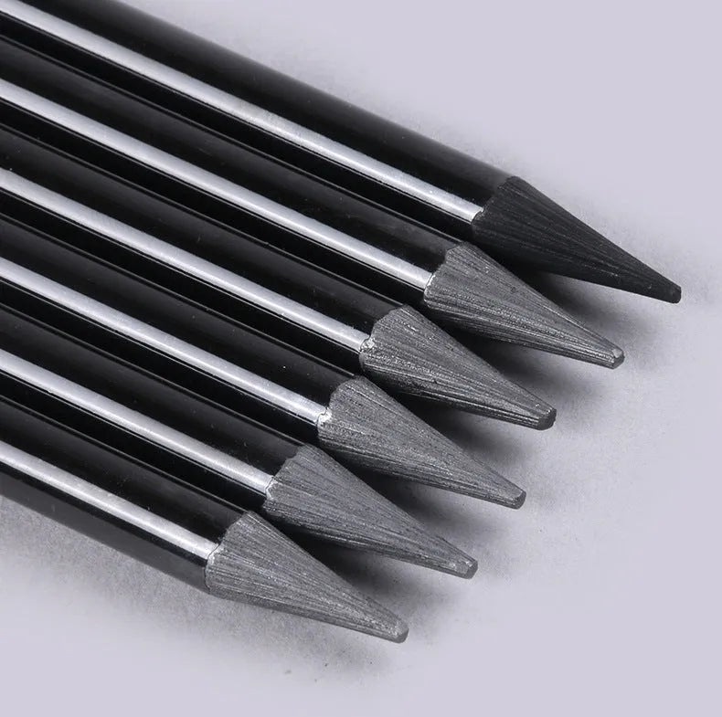 Carbonized Pencil Suit with 6 graphite and 3 carbonized pencils on suction card packaging