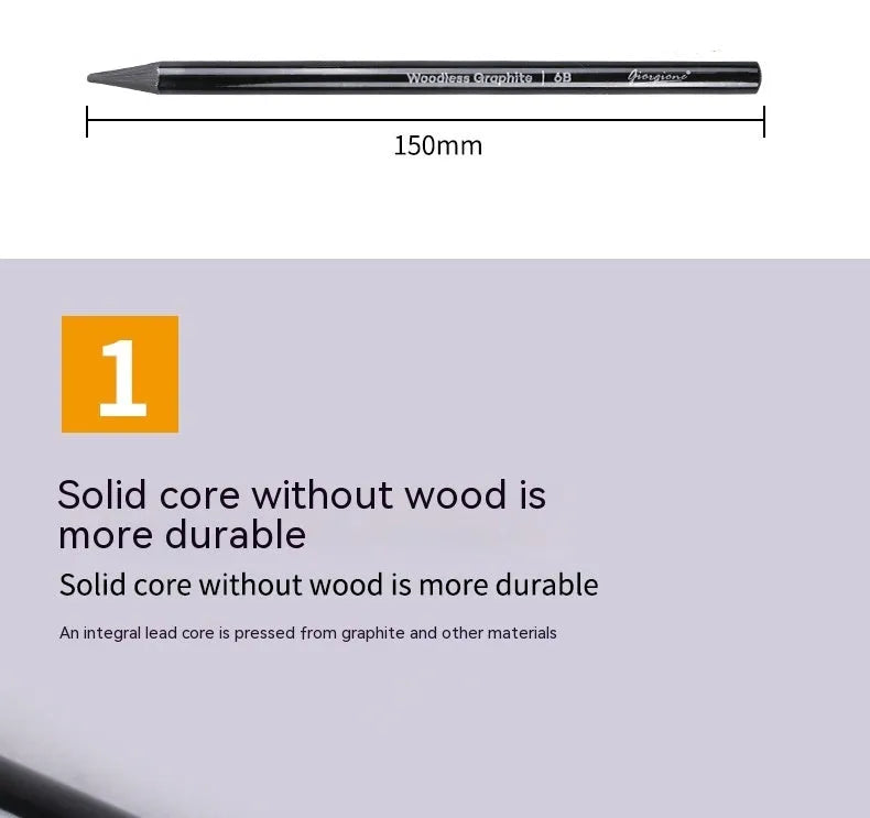 Carbonized Pencil Suit with 6 graphite and 3 carbonized pencils on suction card packaging