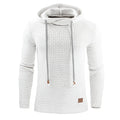 Men's heavyweight cotton blend hooded sweatshirt with front pocket in multiple colours.