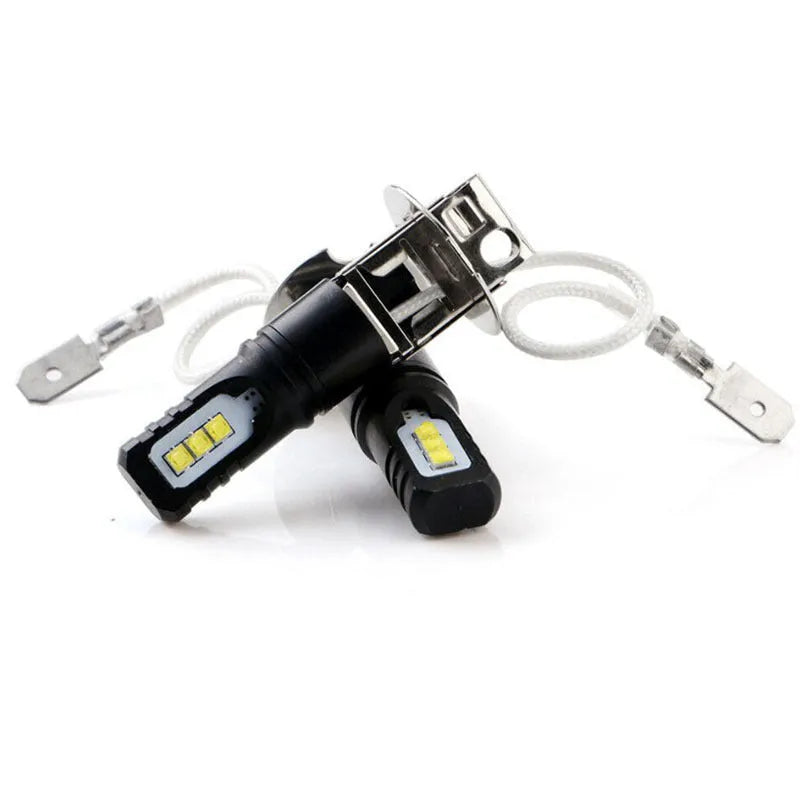 Aluminium alloy car fog lamp with white light for H1/H3 vehicles measuring 5.5cm diameter