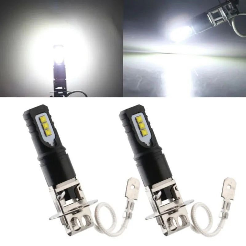 Aluminium alloy car fog lamp with white light for H1/H3 vehicles measuring 5.5cm diameter