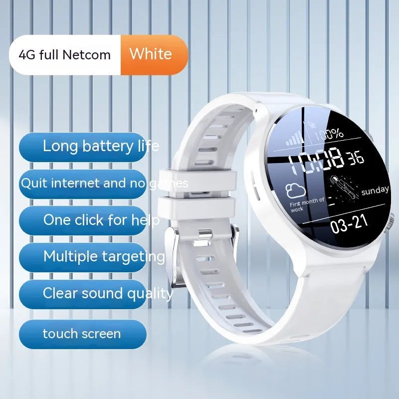 Black and white smart watch on wrist showing 1.28-inch screen.