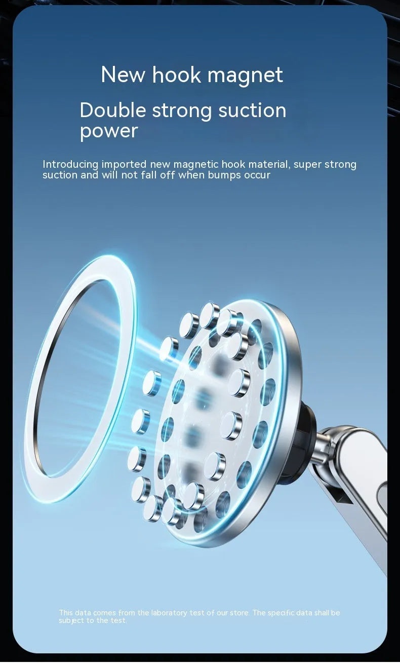Magnetic car phone holder in moonlight silver or noble black, aluminium alloy, 360-degree rotating, 60x72x72mm