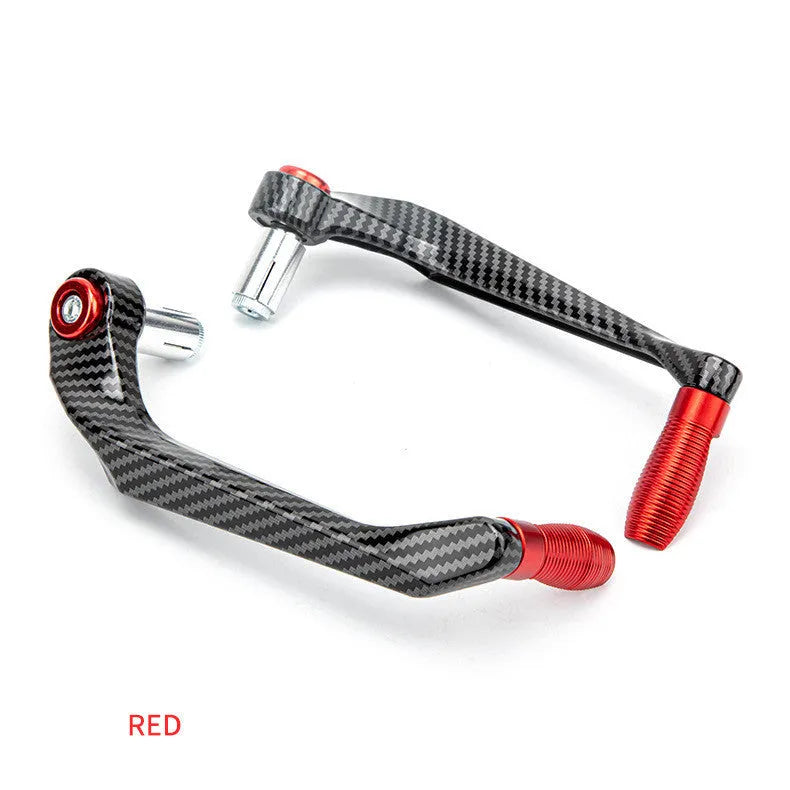 Aluminium motorcycle hand guards with water transfer printing in five colour options for bike customisation