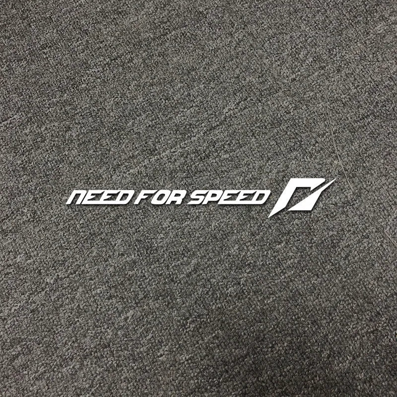 Need for Speed branded car window decal sticker shown in rose red and white colour options.
