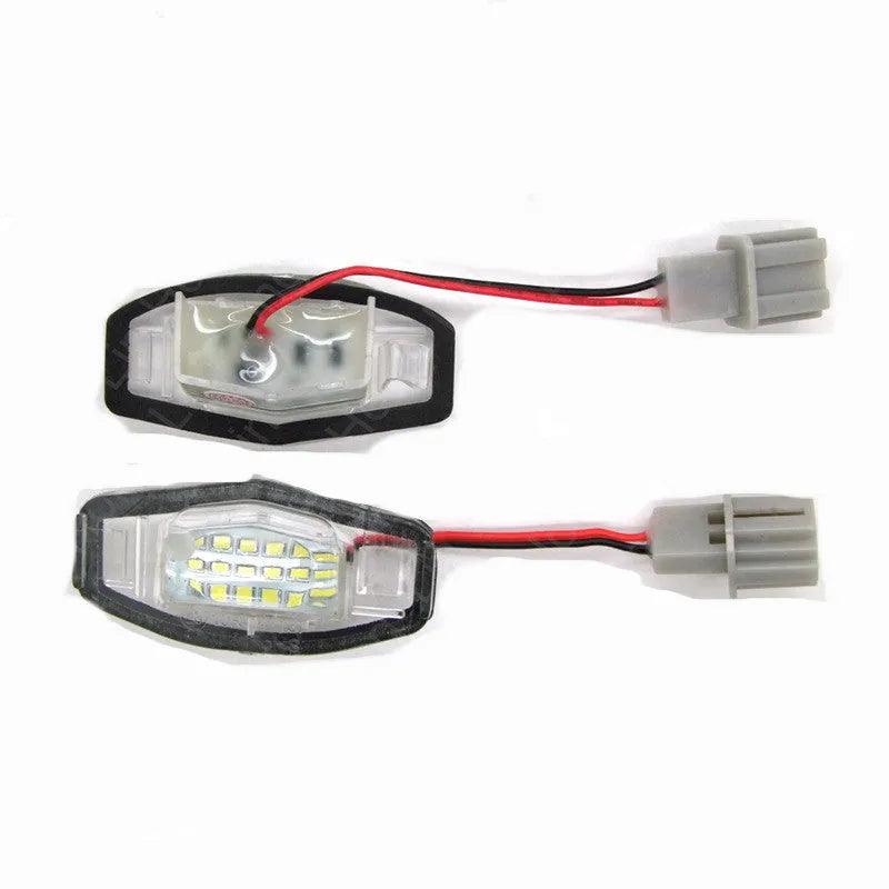 White LED license plate light unit for Honda CIVIC cars on a plain background.