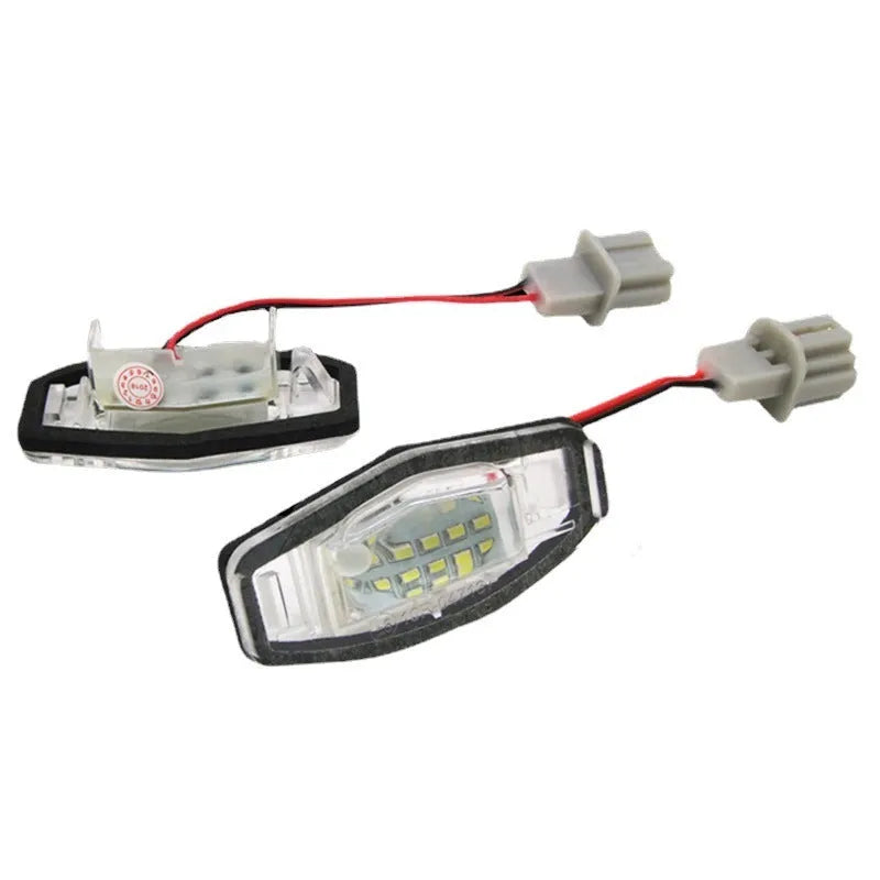 White LED license plate light unit for Honda CIVIC cars on a plain background.