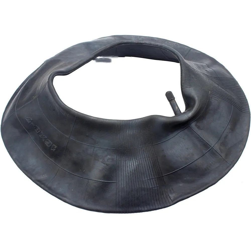 Set of two black 16x8.00-7 inner tubes with TR13 straight valve stems and four dust caps