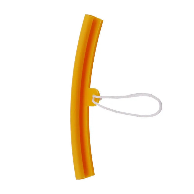 Yellow polyurethane RIM wheel hub protective cover, 15cm in diameter.