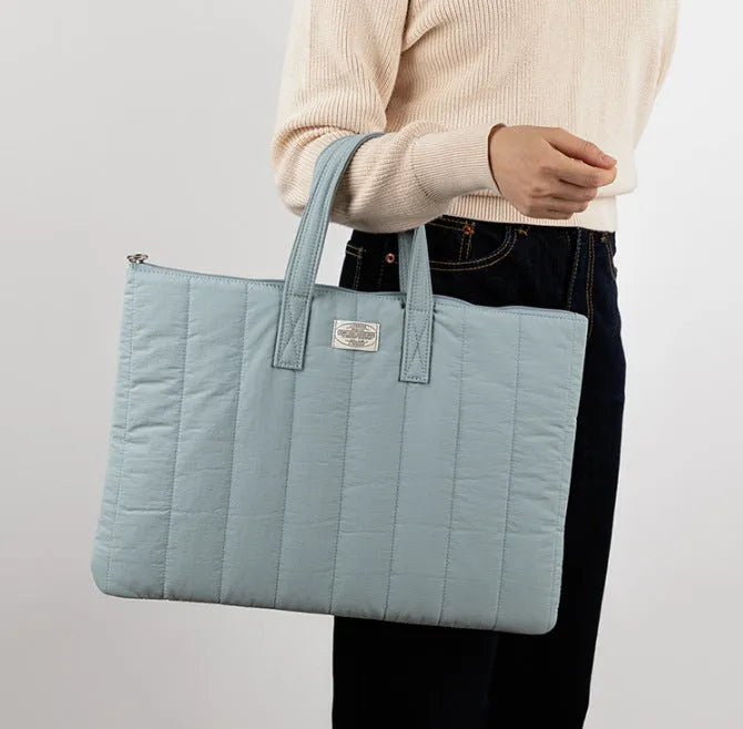 Polyester laptop messenger briefcase in matcha green colour with shoulder strap