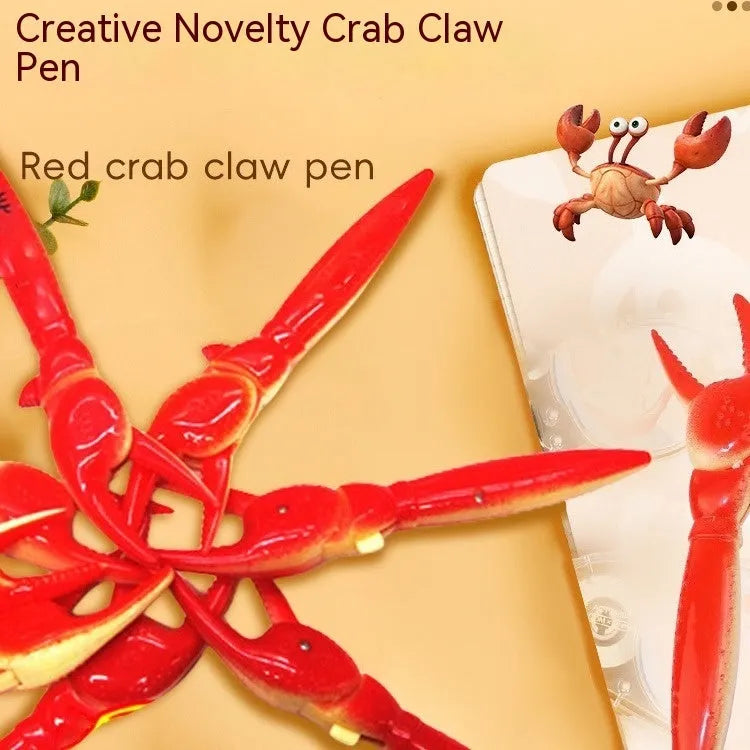 Crab-shaped clip ballpoint pen with pressing mechanism on a white background