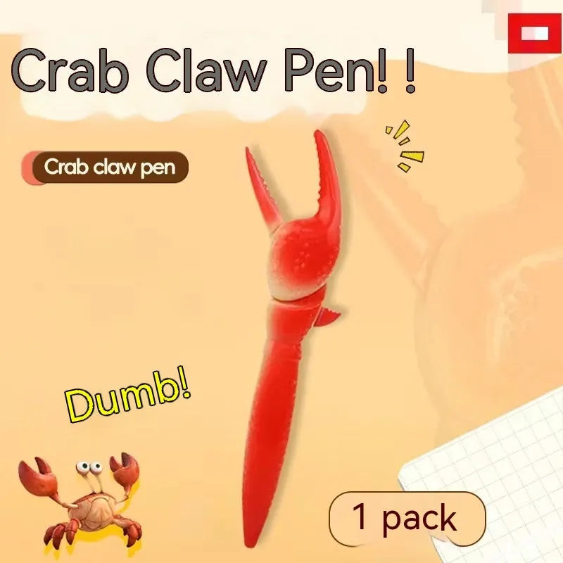 Crab-shaped clip ballpoint pen with pressing mechanism on a white background