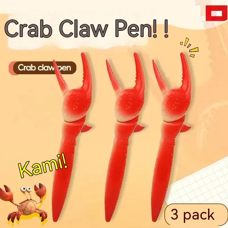 Crab-shaped clip ballpoint pen with pressing mechanism on a white background