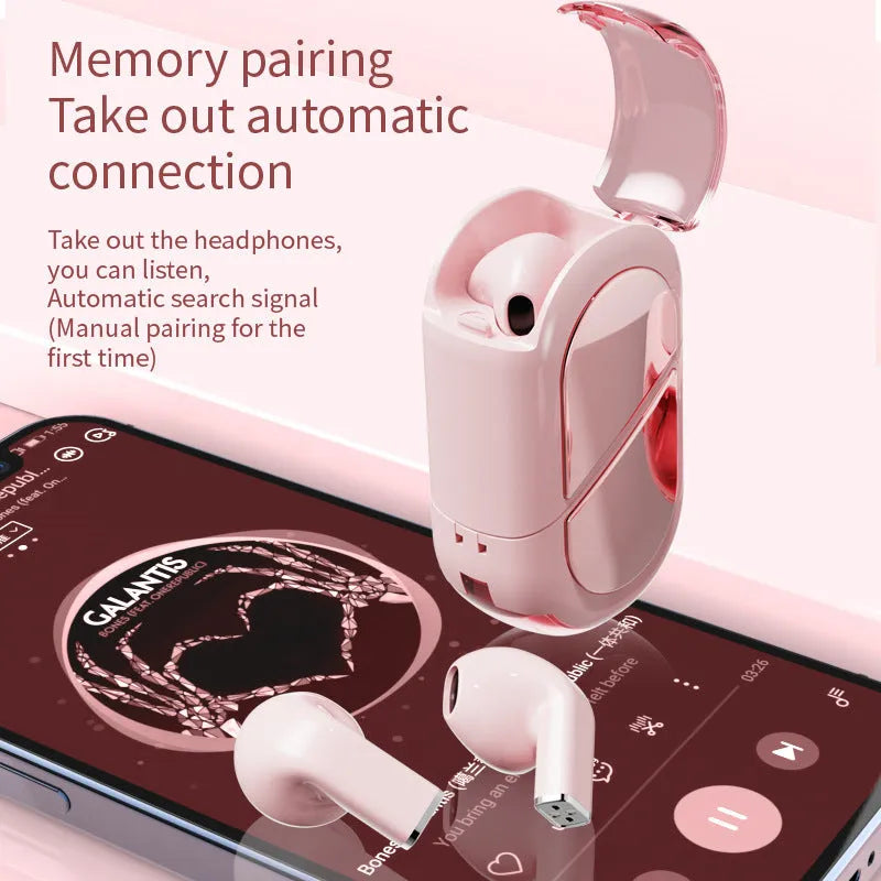 Creative rotatable K520 Bluetooth wireless headset in black, white, and pink colours.