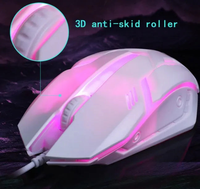 Wired USB keyboard and mouse set, 104-key keyboard and 3-button mouse, black or white, 1.5 m cable