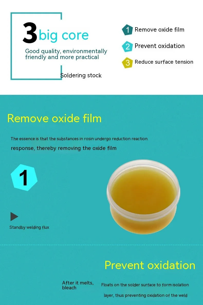 CMT series soldering flux paste in 50g or 85g formats for electric soldering irons