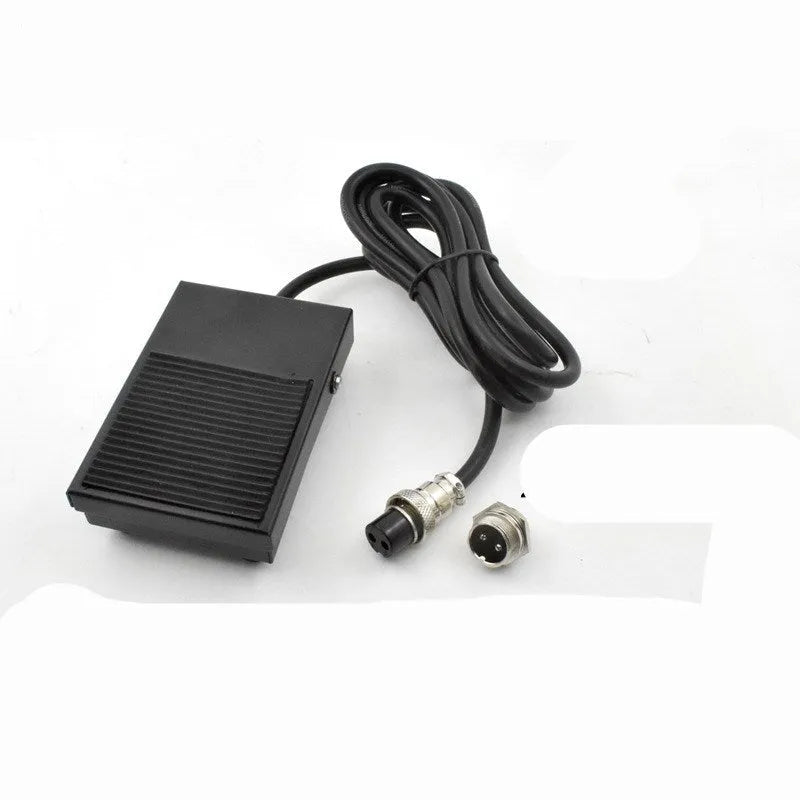 Metal foot pedal switch for welding machine with 1.8m cable and two-pin plug