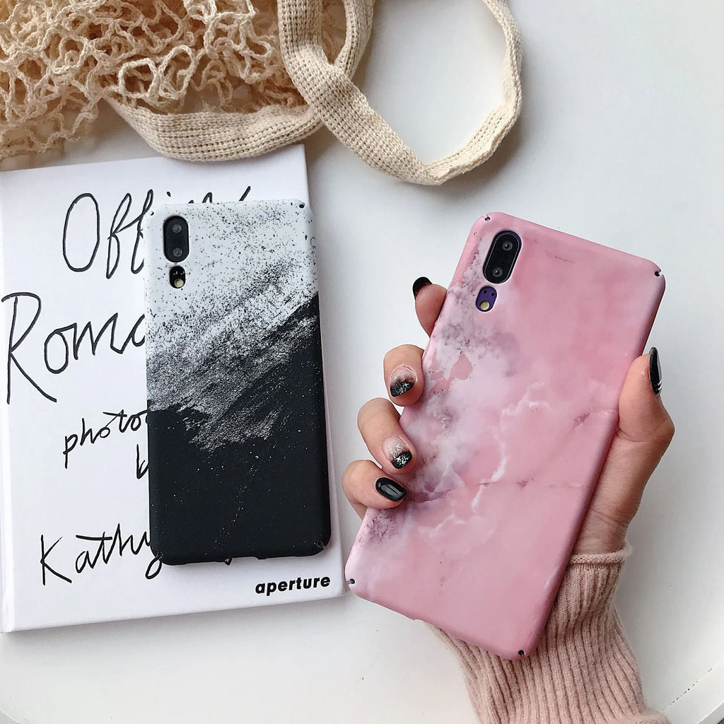 Painted pure colour black phone case for Huawei P20 Pro on a white background
