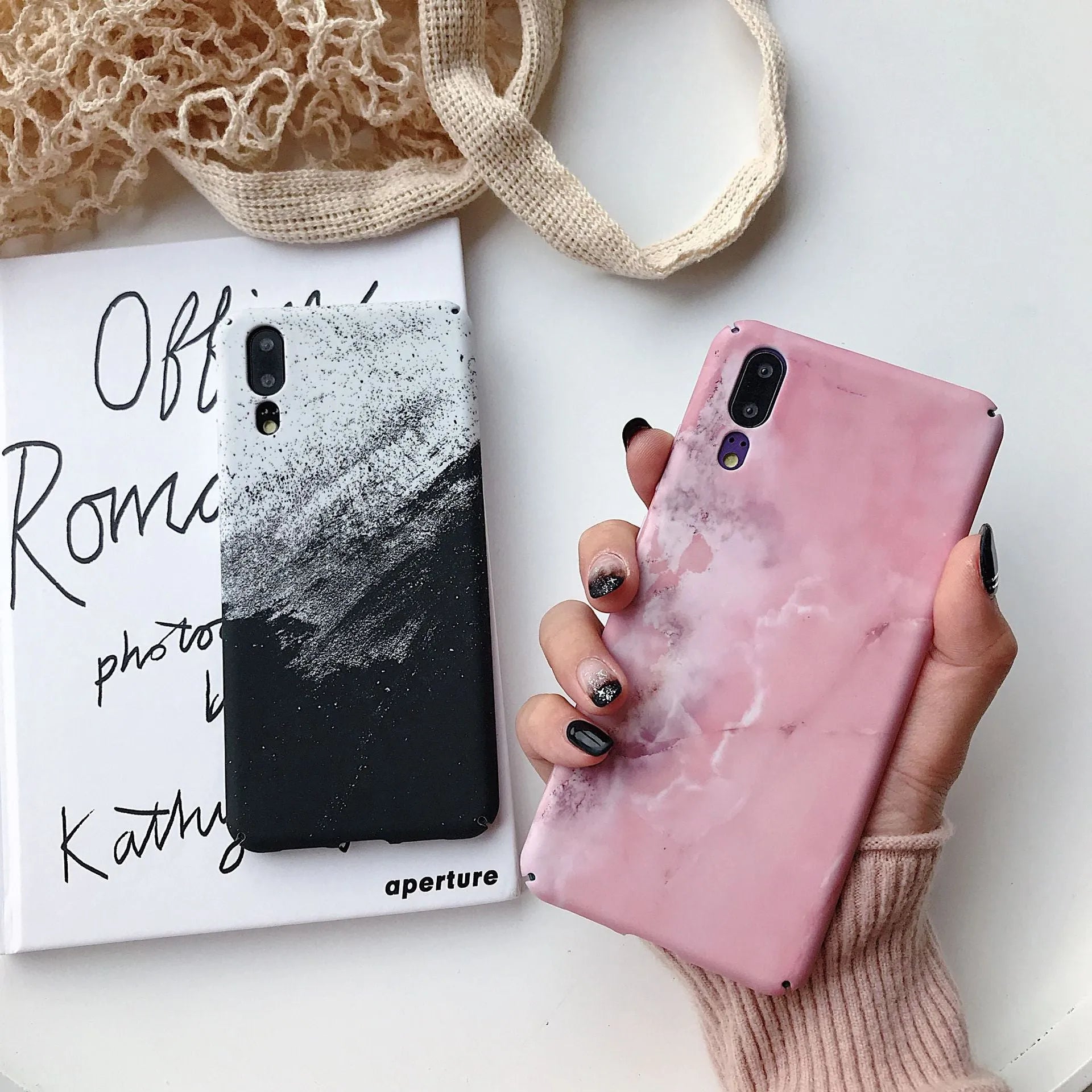 Painted pure colour black phone case for Huawei P20 Pro on a white background