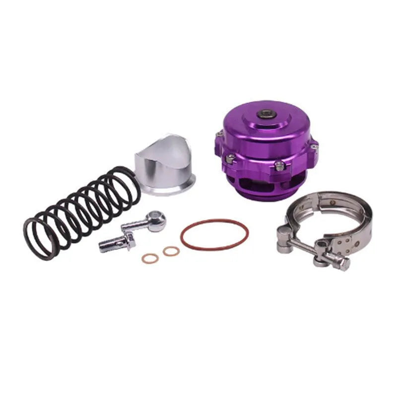 Universal aluminium alloy turbo blowoff valve in six colour options with 50mm diameter