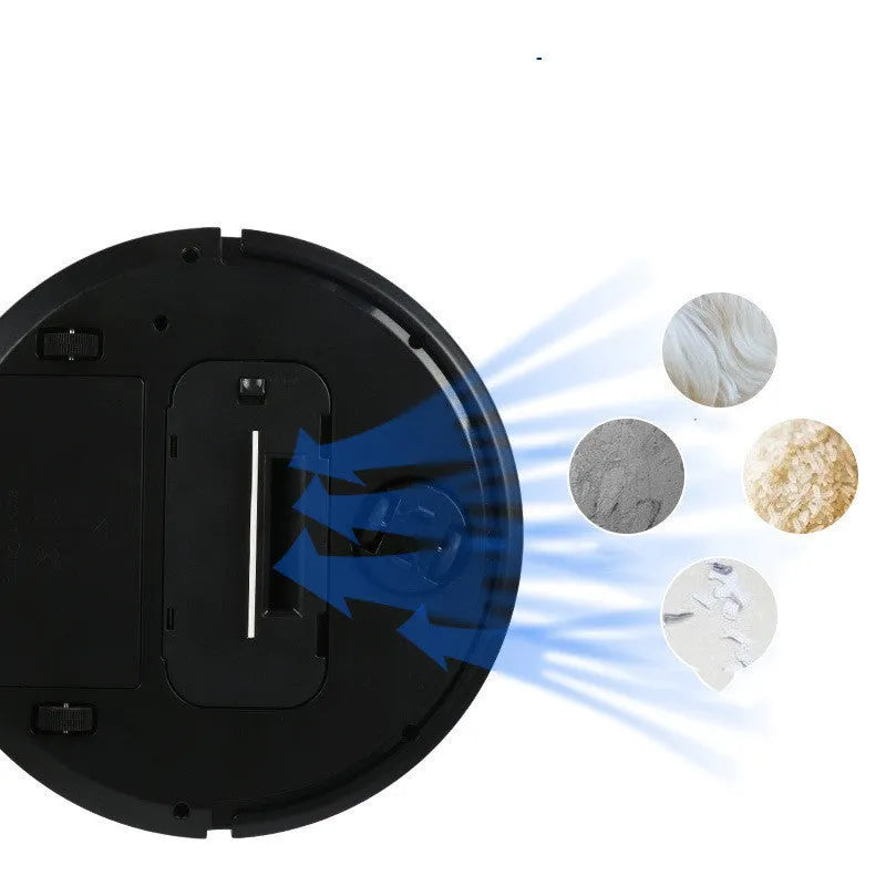 Intelligent robot vacuum cleaner in black, red or white colours with sweep and suction function