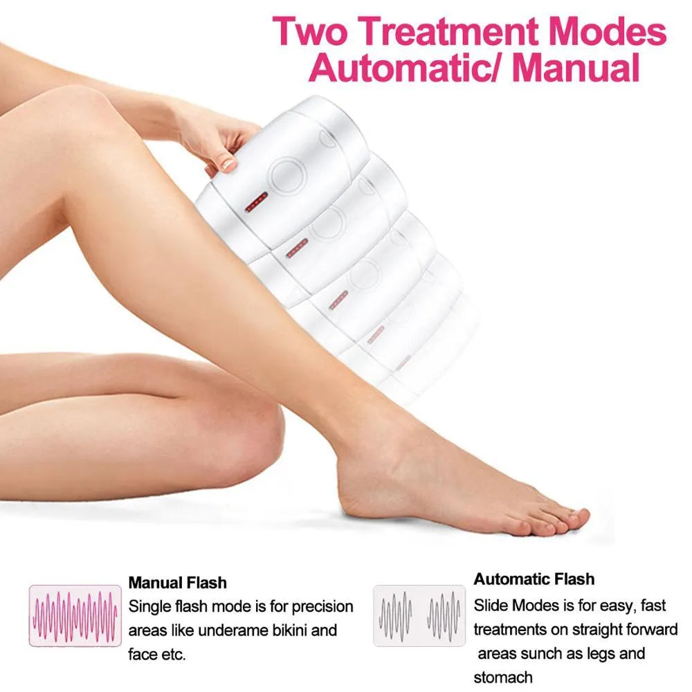 White home IPL laser hair removal device on a table.