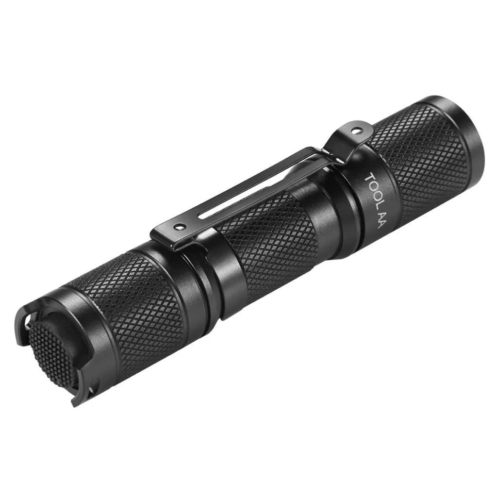 Lumintop Tool AA 2.0 black aluminium keychain flashlight with magnetic tail cap attached