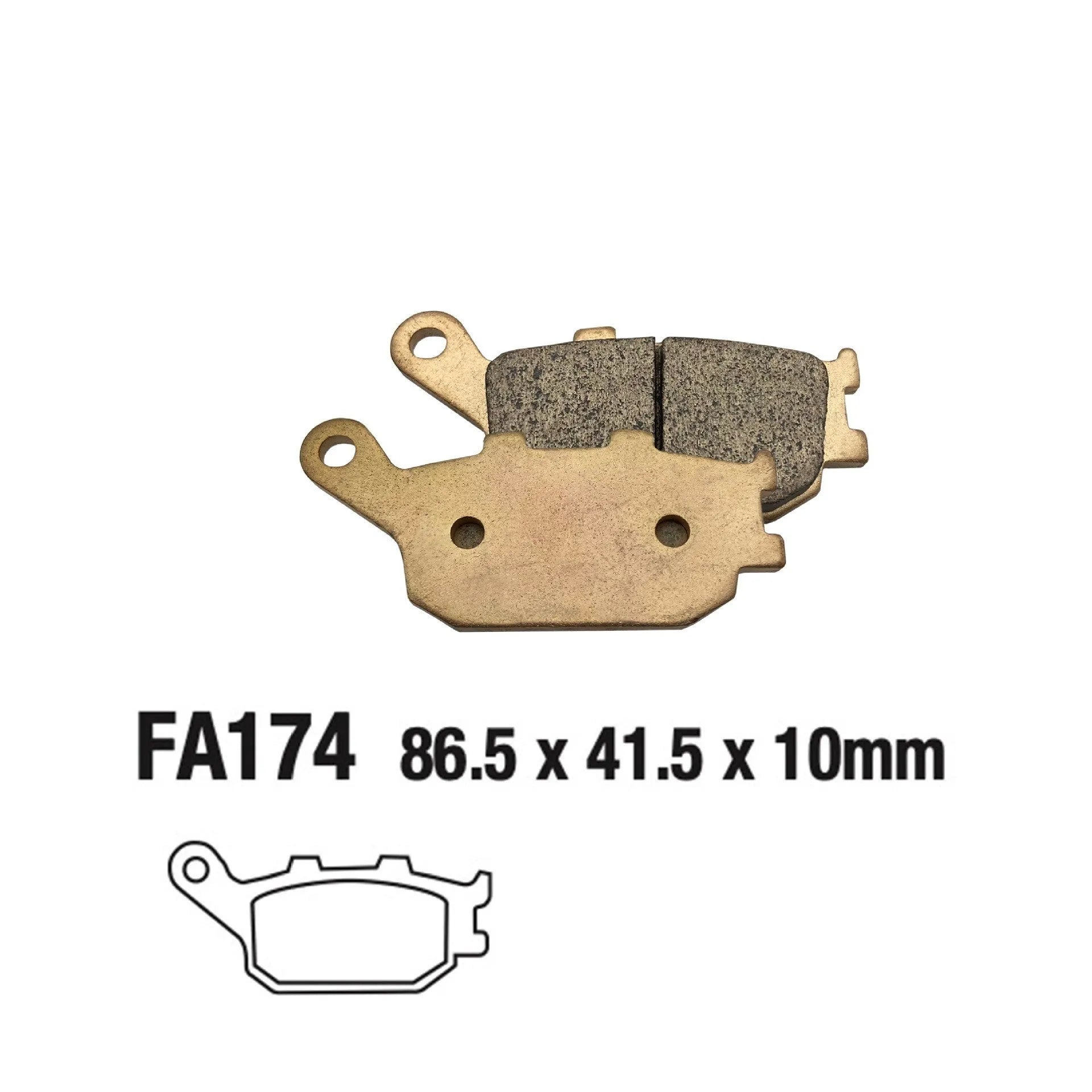 Honda CBR954RR sintered rear brake pad for CBR900RR-03 and CBR929RR models, asbestos-free construction