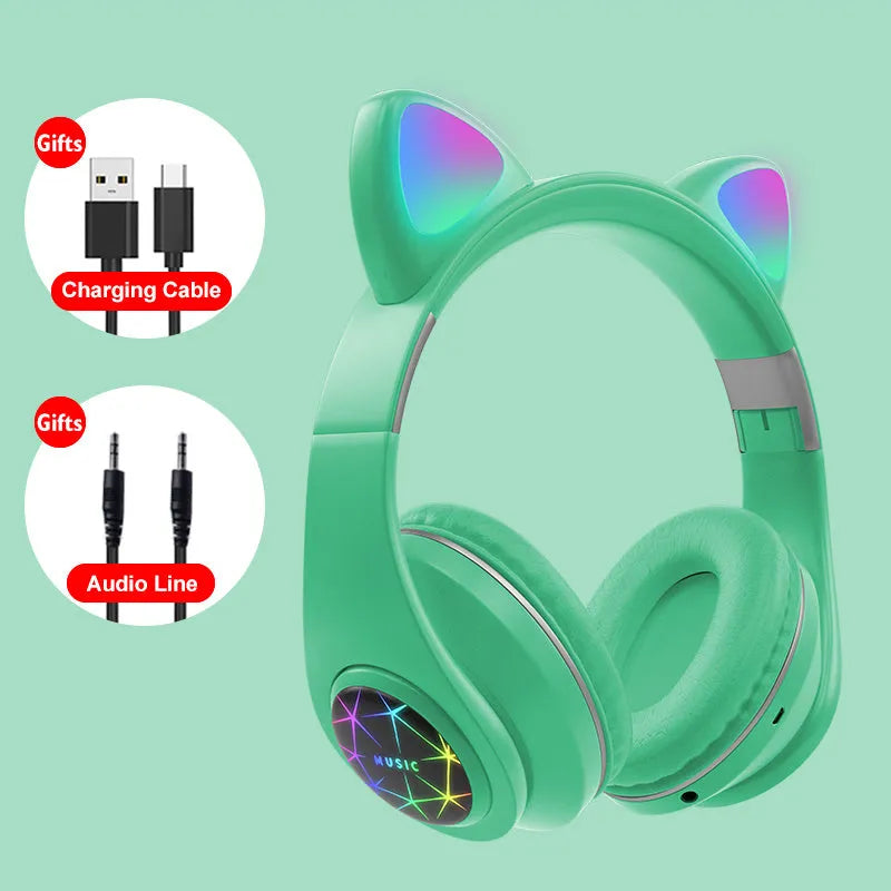 Cat ear wireless sports Bluetooth headset in various colours with head-mounted design for exercise use