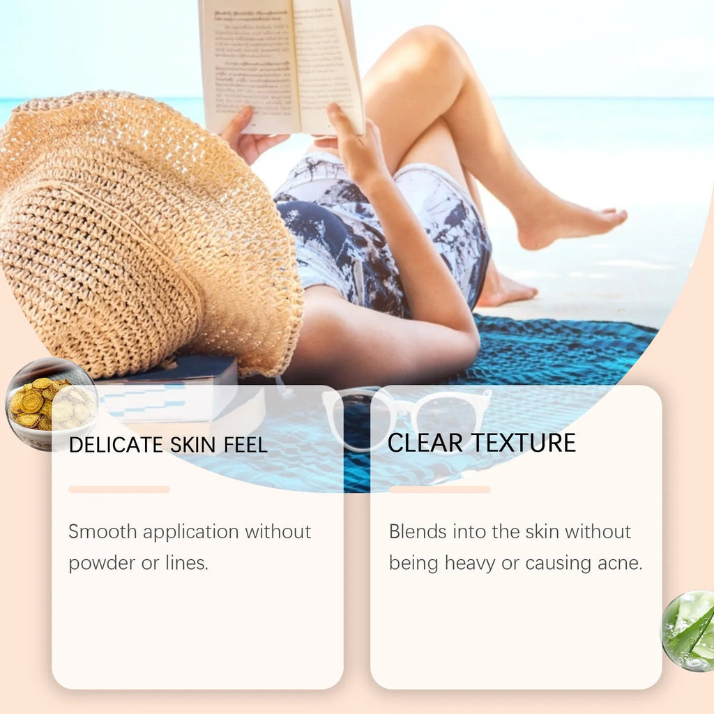 50ml tube of sunscreen cream with titanium dioxide and hyaluronic acid for summer outdoor protection