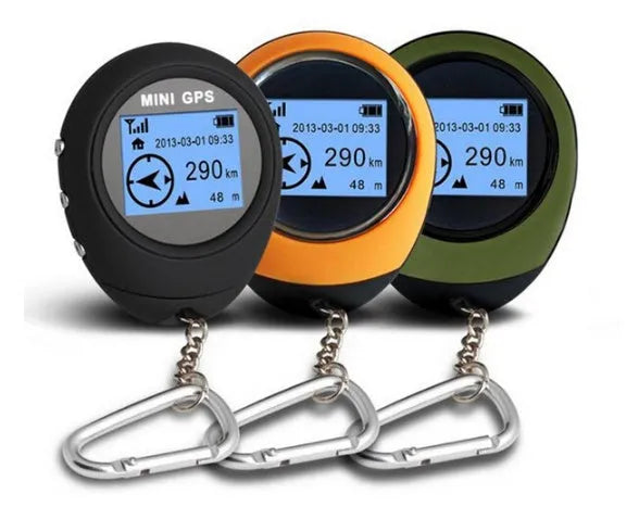 Mini GPS locator handheld 65x52x21mm matte finish in green or orange with USB lithium battery