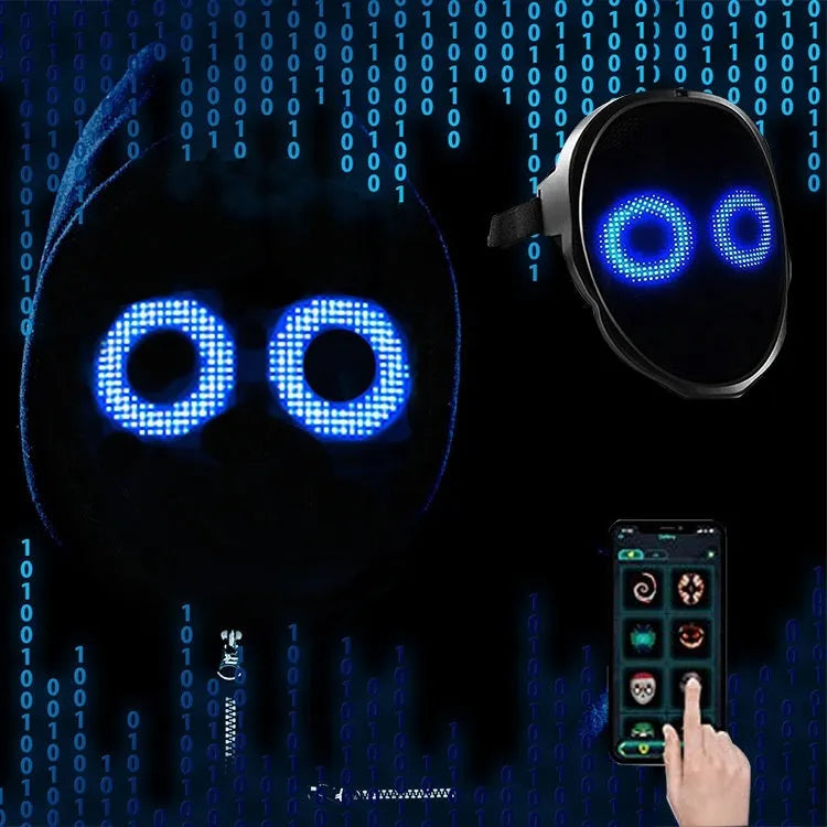 Avengers-themed LED luminous face mask with full colour changing display and gesture control