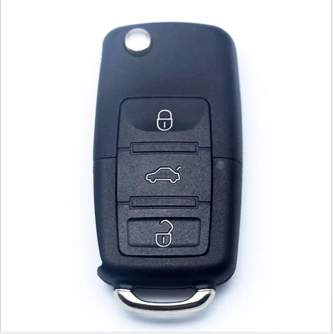 Black 3-button car key secret shell compartment box with included parts, key not included