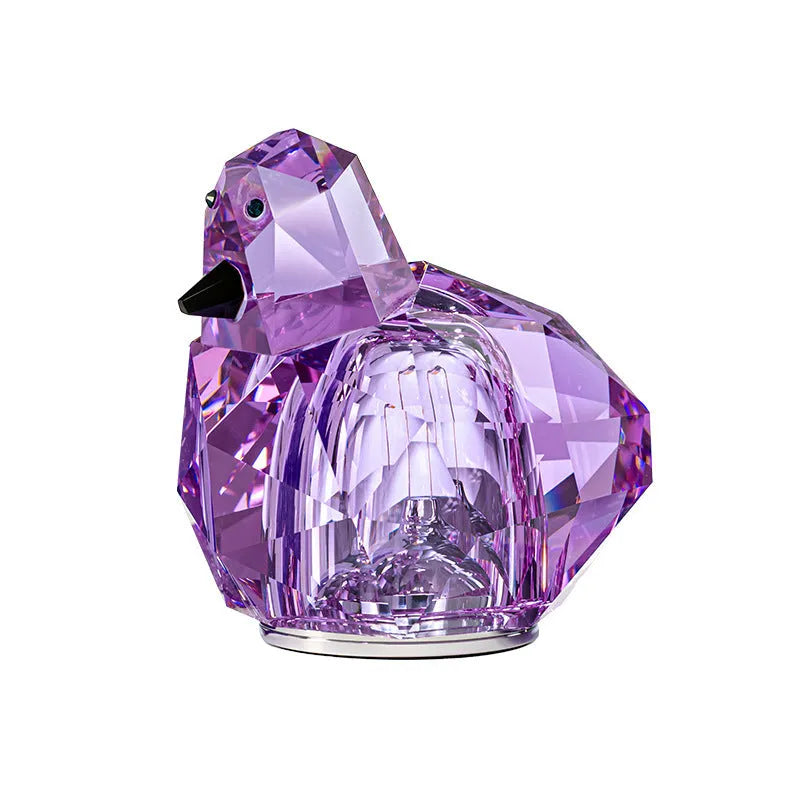 Portable crystal table lamp 85 x 80mm with built-in battery and three-gear dimming in pink, purple, or transparent