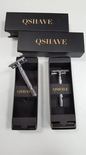 Superior Double Edged Safety Razor with storage box and blade on counter