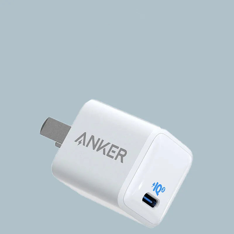White 18W fast charge mobile phone charger with USB port for travel