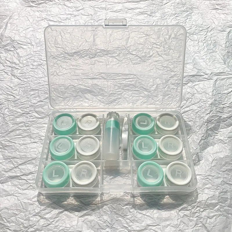 Rectangular portable contact lens case with vibration cleaning function in multiple colour options