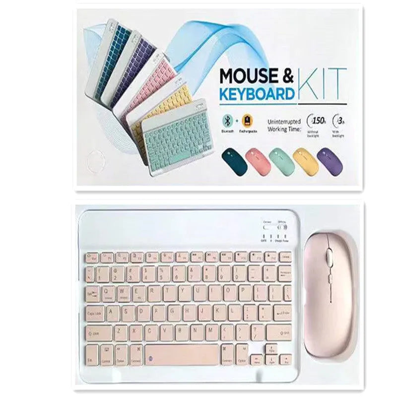 10-inch Bluetooth keyboard and mouse set in black colour with USB linker and battery