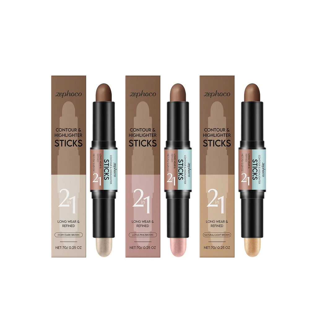 Dual-ended eyebrow highlighter and brow repair pencil in natural brown shades