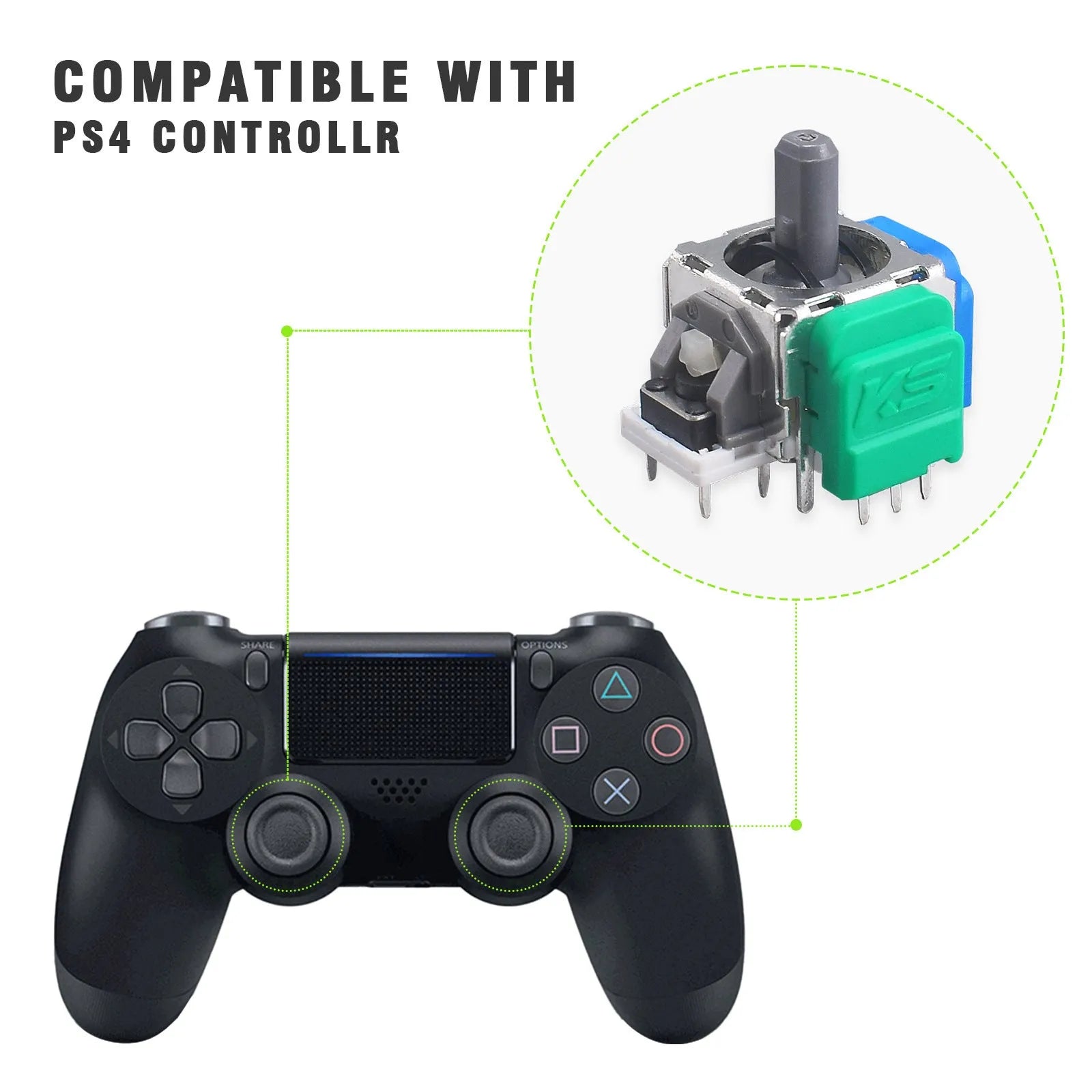 Hall electromagnetic joystick module for PS5 PS4 XBOX Switch controller replacement with 2.5cm cap