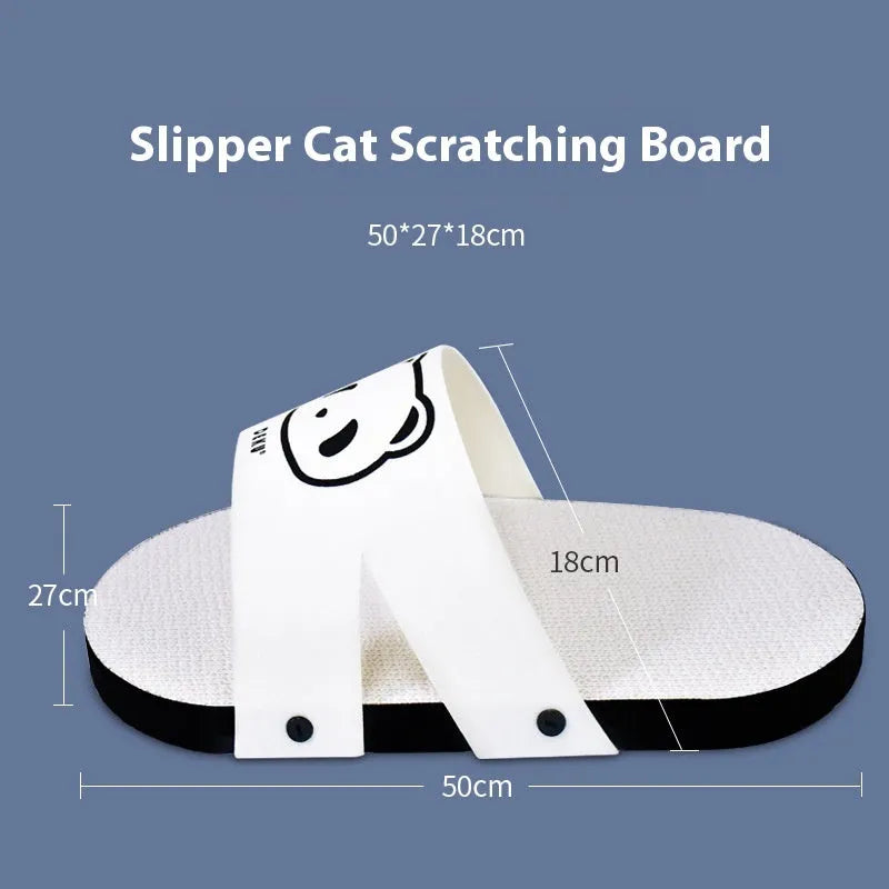 White corrugated paper cat scratch board measuring 30cm long with slipper style design