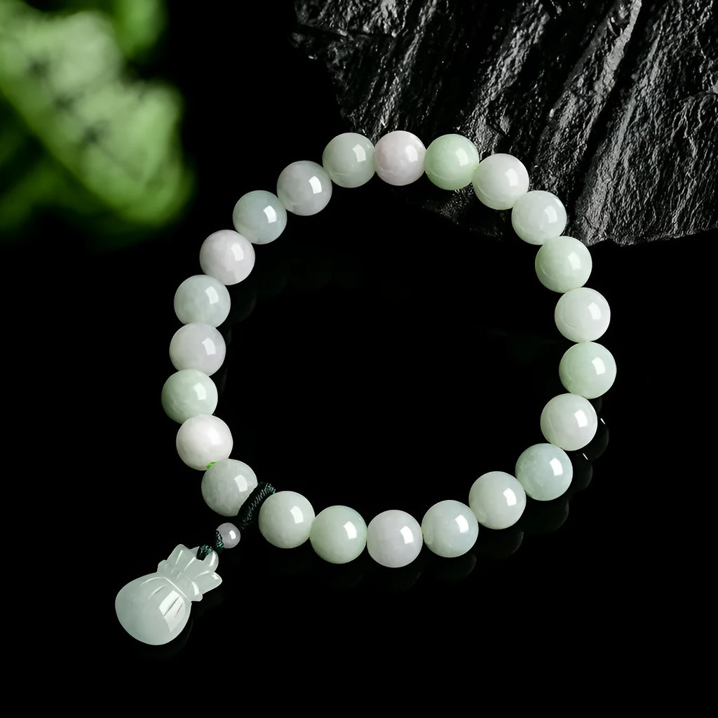8mm jade flower bracelet with Chinese national style design for men and women