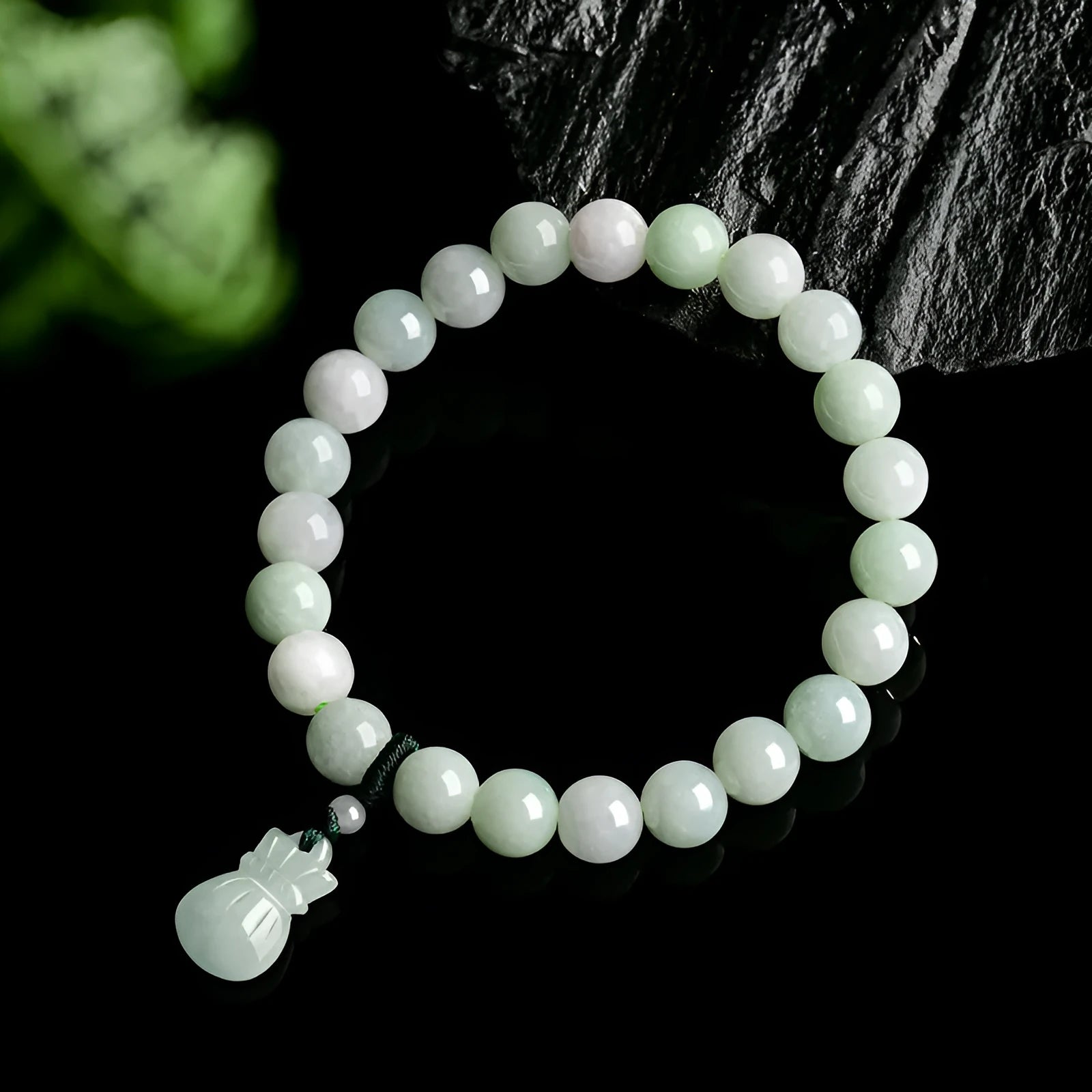 8mm jade flower bracelet with Chinese national style design for men and women