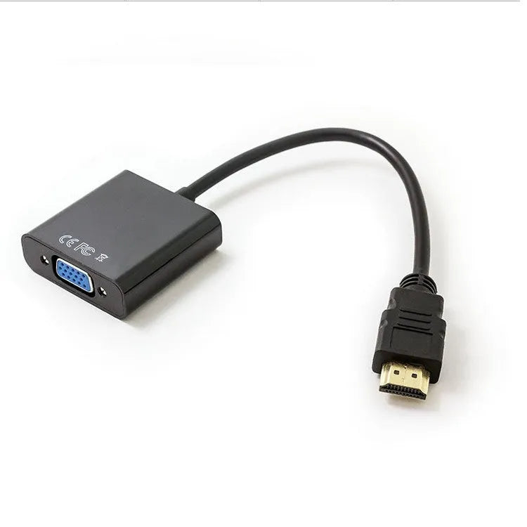 HDMI to VGA female converter cable with 0.3 metre black cable for set-top box connections