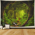Large forest design wall tapestry on 100% polyester fabric, sizes 150x100cm to 150x230cm