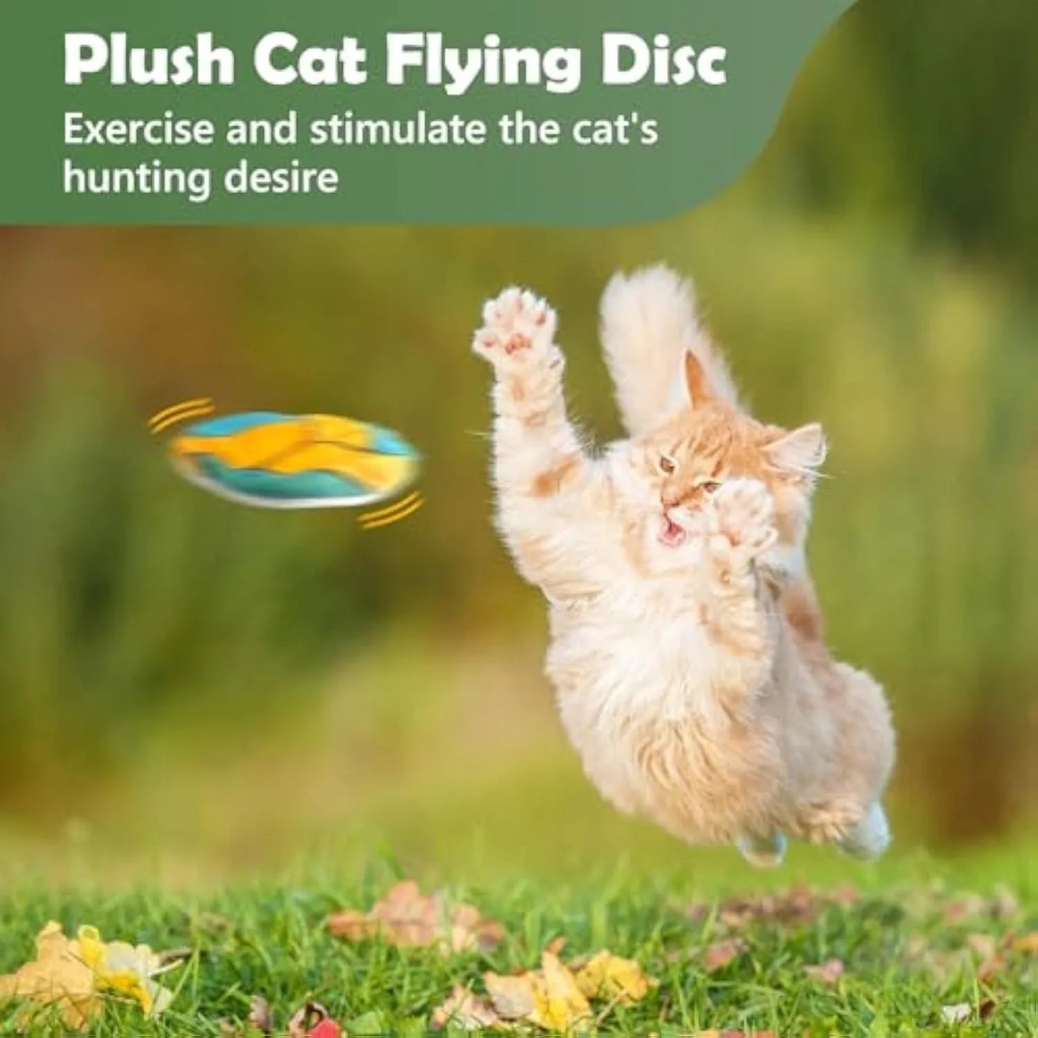 5cm diameter cat toy disc with plush exterior, showing flying disc design for throwing and cat play