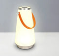 White rechargeable LED bedside table lamp with a compact ABS plastic body and soft warm white glow.