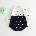 Baby knitted jumpsuit, 100% cotton, long sleeve, pullover, not hooded, black or pink, sizes 66-100cm