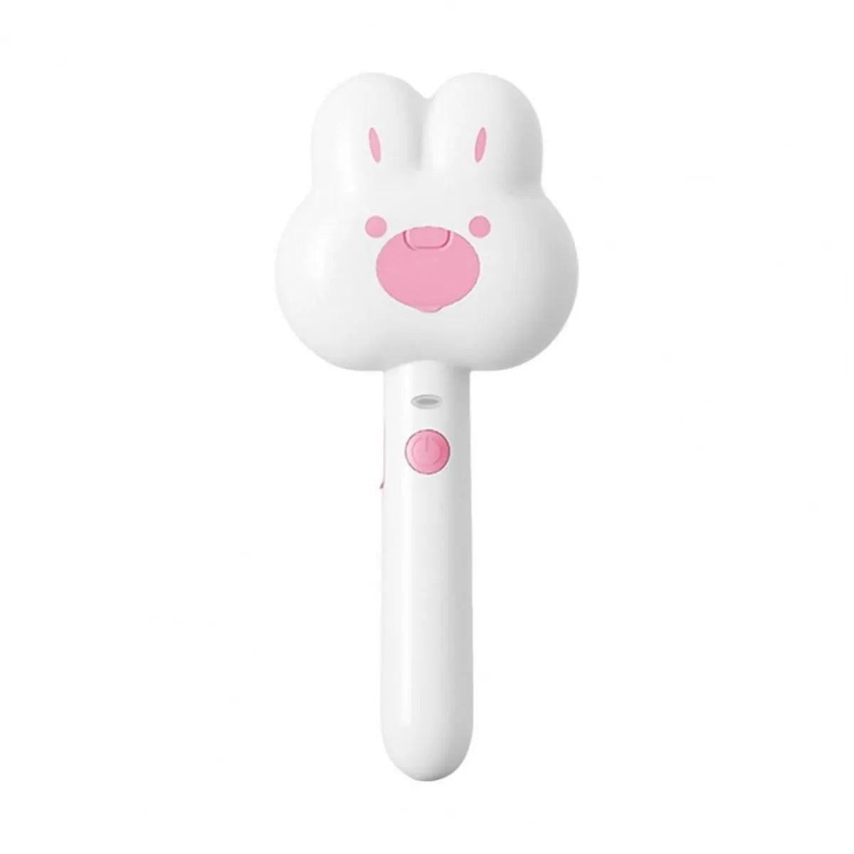Rechargeable pet steam brush comb in green, pink, or white with a long handle.